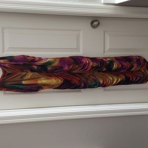 Ruched Dress in vibrant  Autumn colors. Slimming dress!